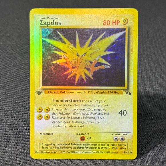 Zapdos Fossil 1st Edition "Reprinted" - Picture 2 of 3